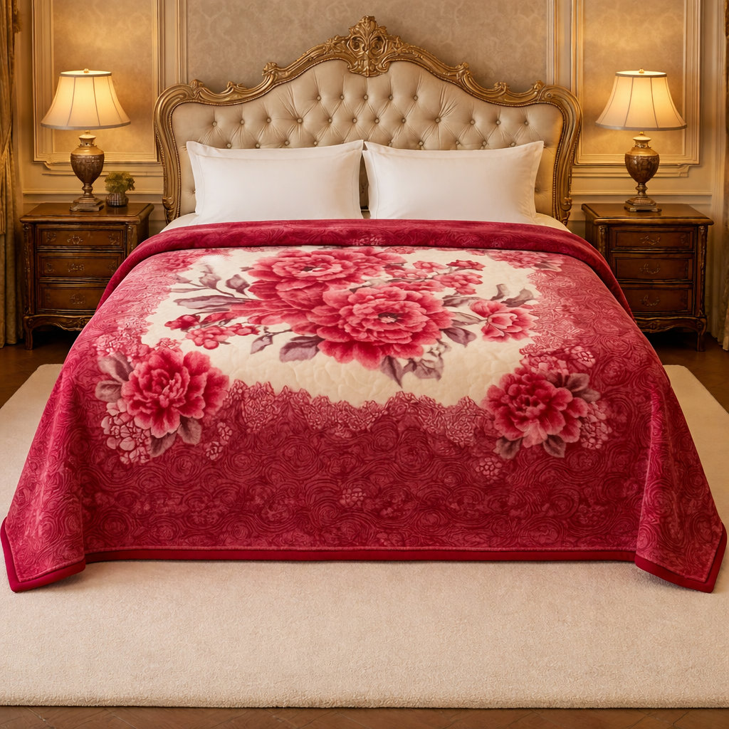 Silky+Floral+Plush+Blanket+–+